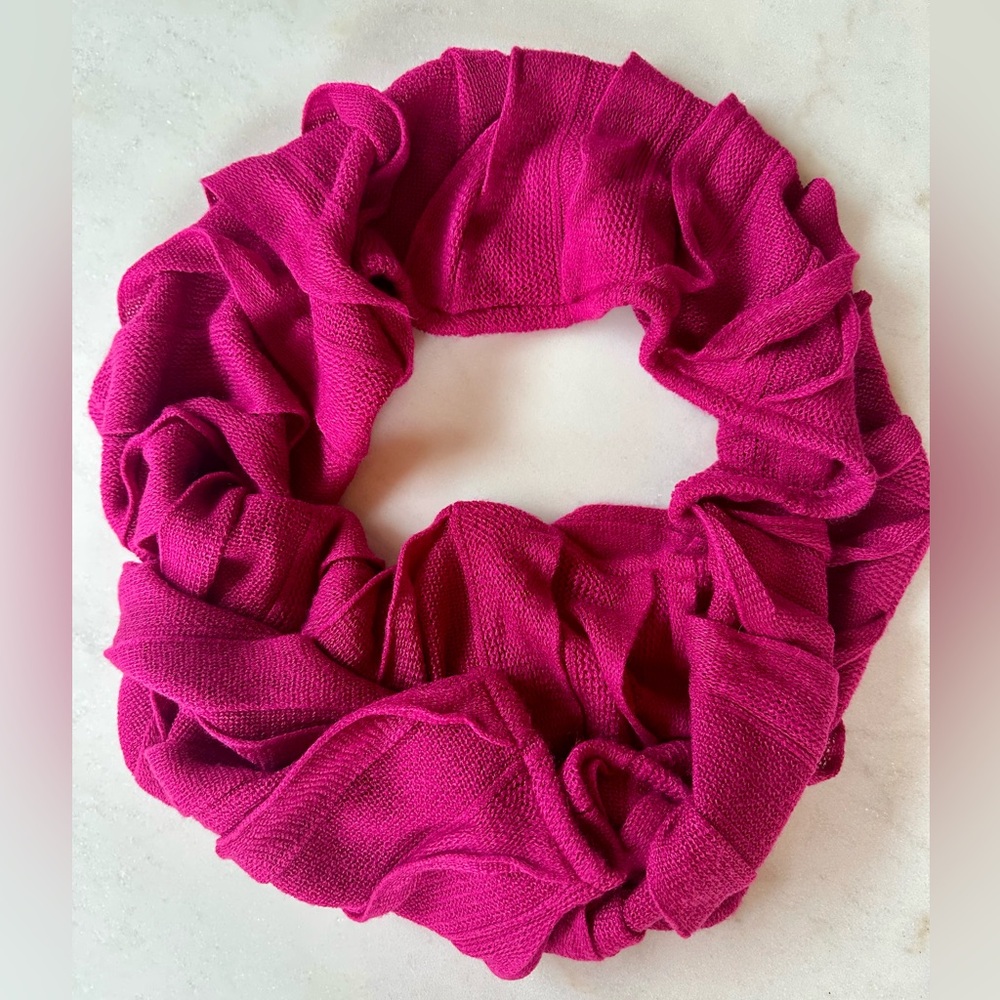 Echo warm weather ruffle scarf | Echo magenta scarf | pink scarf | Ruffle scarf